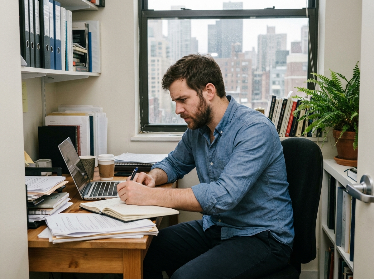 Jeune homme travaillant sur son ordinateur dans un bureau