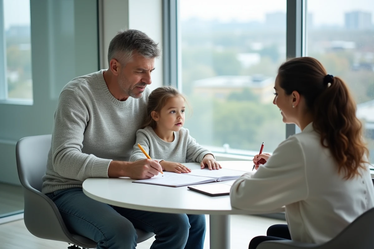 Père observant sa fille lors d